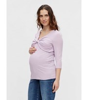 Mama.Licious Mamalicious Maternity Light Purple Jersey Twist Front Top